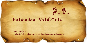 Heidecker Valéria névjegykártya